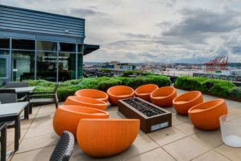 A modern outdoor seating area